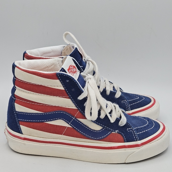 Vans sk8hi red / white / blue patriotic vans mens size 5 / womens 6.5 - Picture 15 of 16